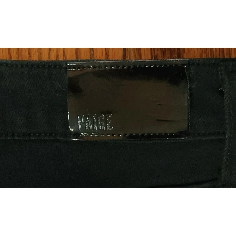 PAIGE‎ Stella High-Rise Straight Jeans Black Overdye Size 24 NWOT Stretch